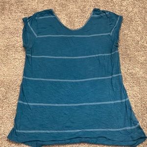 Calvin Klein womens blue stripe tshirt large